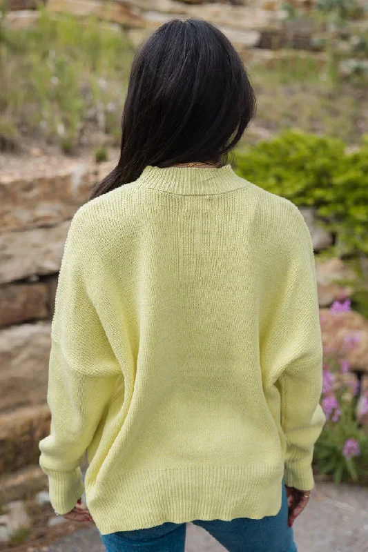 A Great Escape Yellow Oversized Crew Neck Sweater