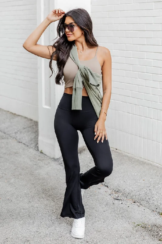 Believe In Yourself Black Flare Leggings