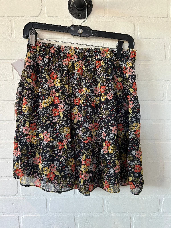 Black & Orange Skirt Mini & Short Loft, Size 4