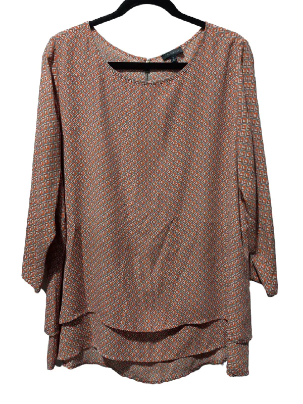 Blouse 3/4 Sleeve By Limited In Multi-colored, Size: Xl