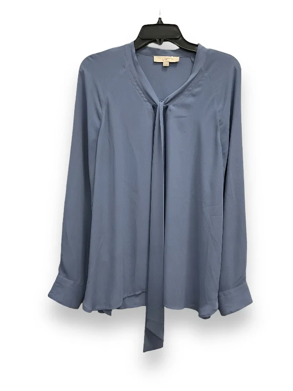 Blue Blouse Long Sleeve Loft, Size L