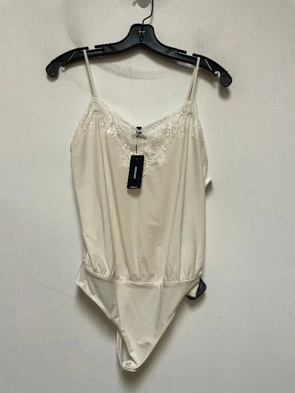 Bodysuit By Express In Cream, Size: Xs