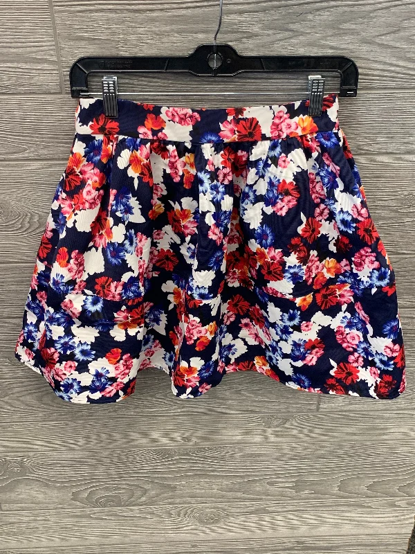 Floral Print Skirt Midi Express, Size 2