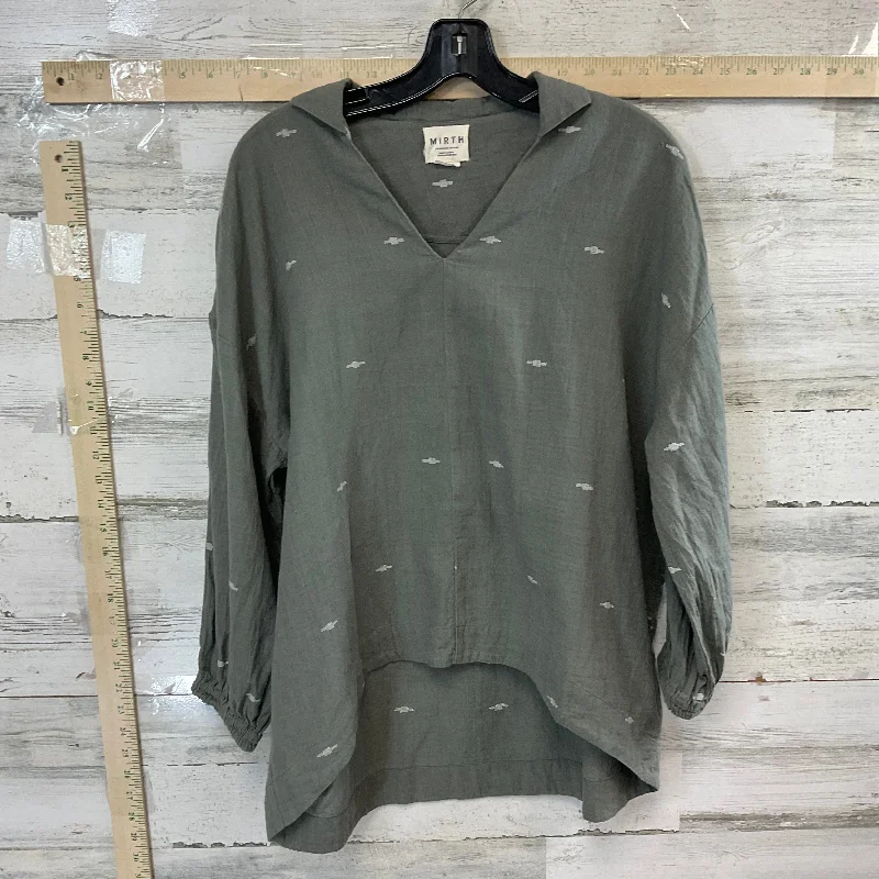 Green Blouse Long Sleeve MIRTH, Size S