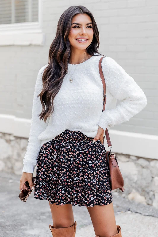 Could Be The One Ivory Textured Fuzzy Sweater