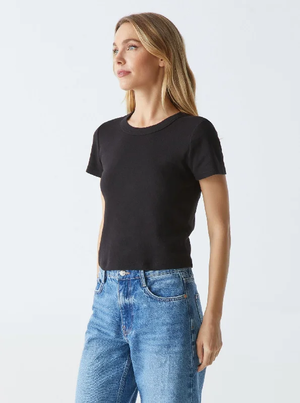 Mimi Cropped Tee - Black