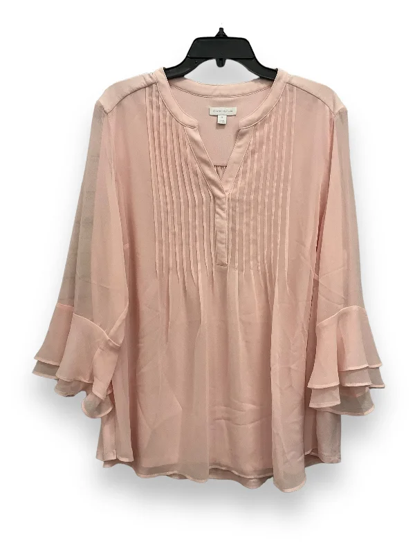 Pink Blouse Long Sleeve Charter Club, Size 2x