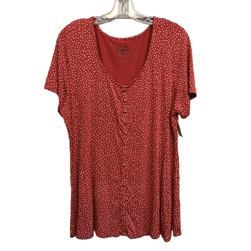 Polkadot Pattern Top Short Sleeve By Torrid, Size: 2x