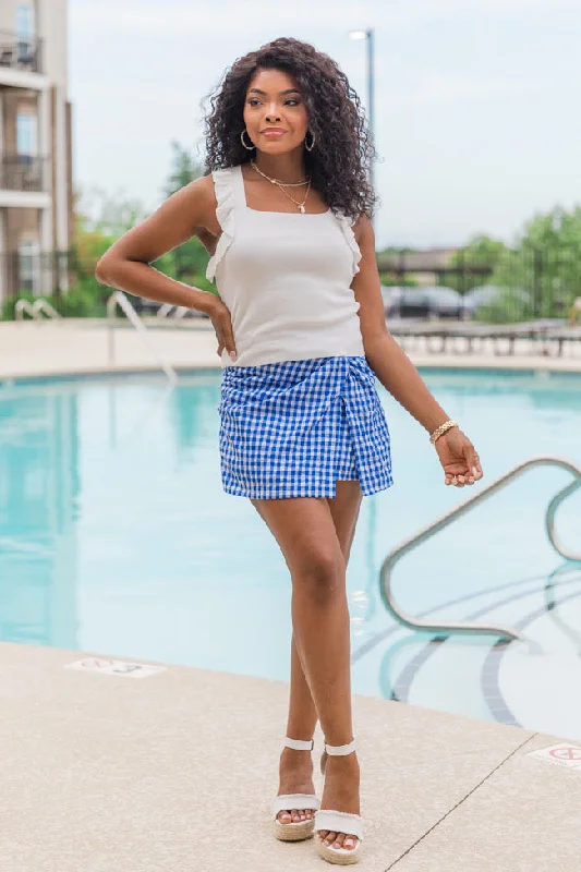 Summertime Muse Ivory Ruffle Sleeve Sweater Tank