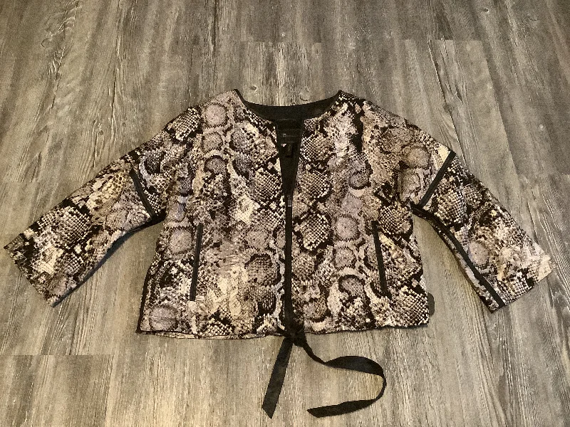 Top Long Sleeve By Bcbgmaxazria In Snakeskin Print, Size: M