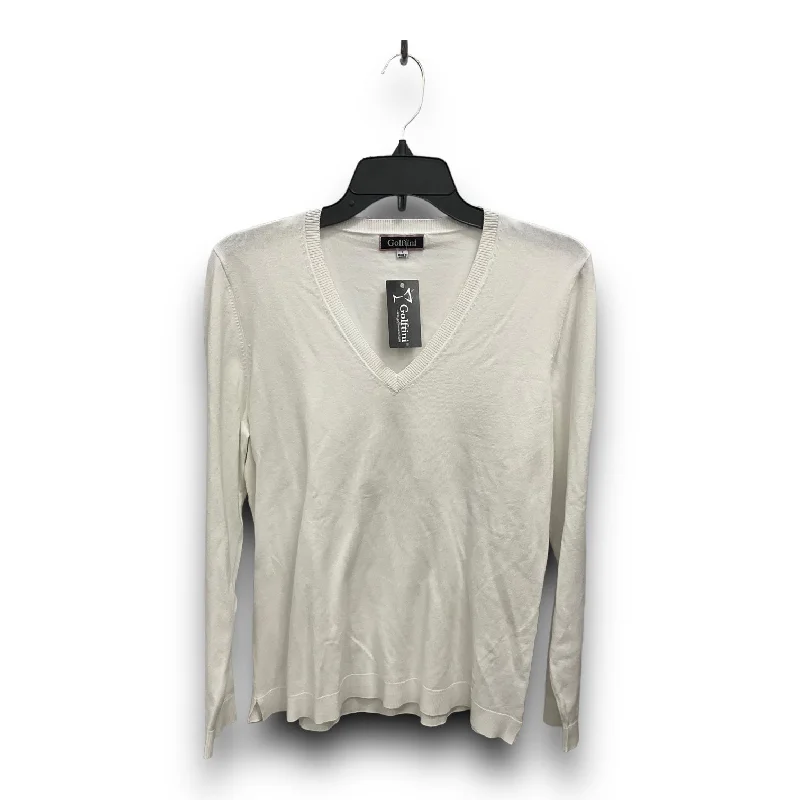 Top Long Sleeve By Clothes Mentor In White, Size: L