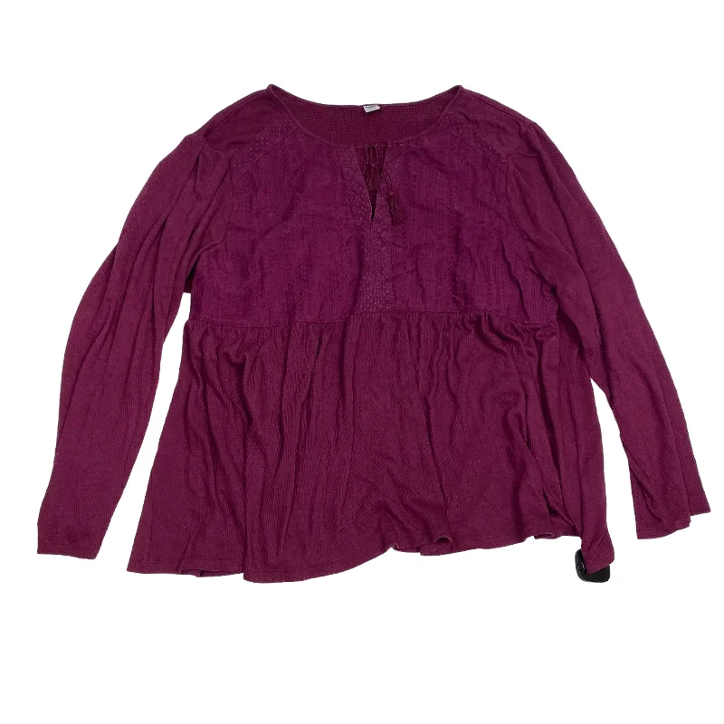 Top Long Sleeve By Old Navy In Purple, Size: Xxl