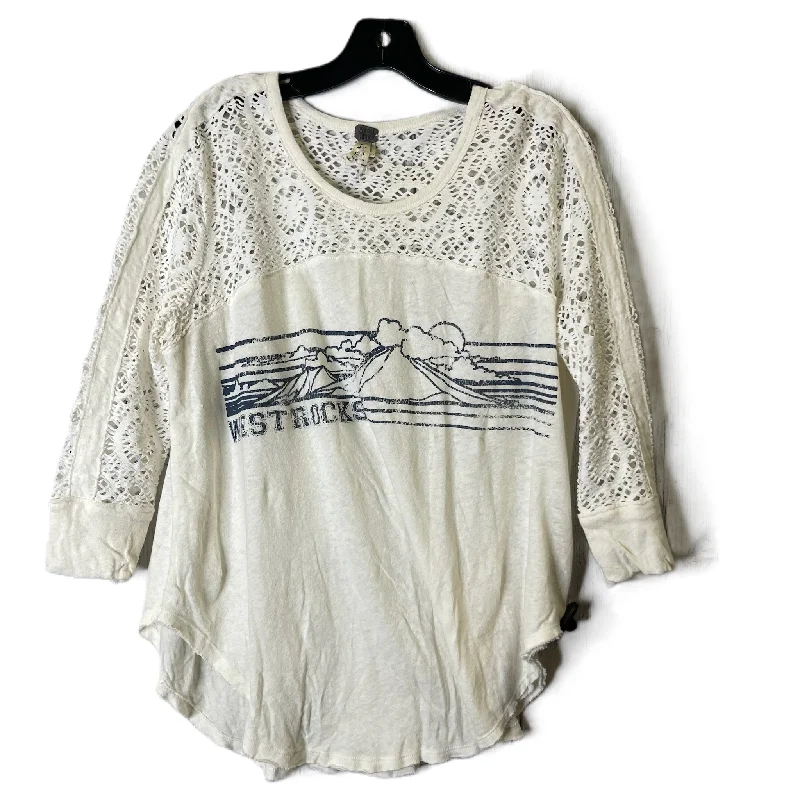 Top Long Sleeve By We The Free In Cream, Size: L