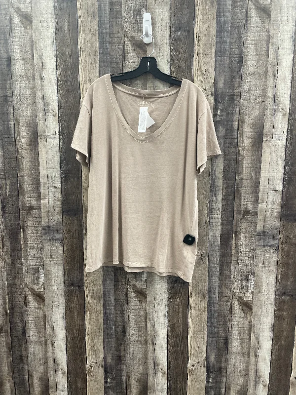 Top Short Sleeve Basic By Aeropostale In Tan, Size: L