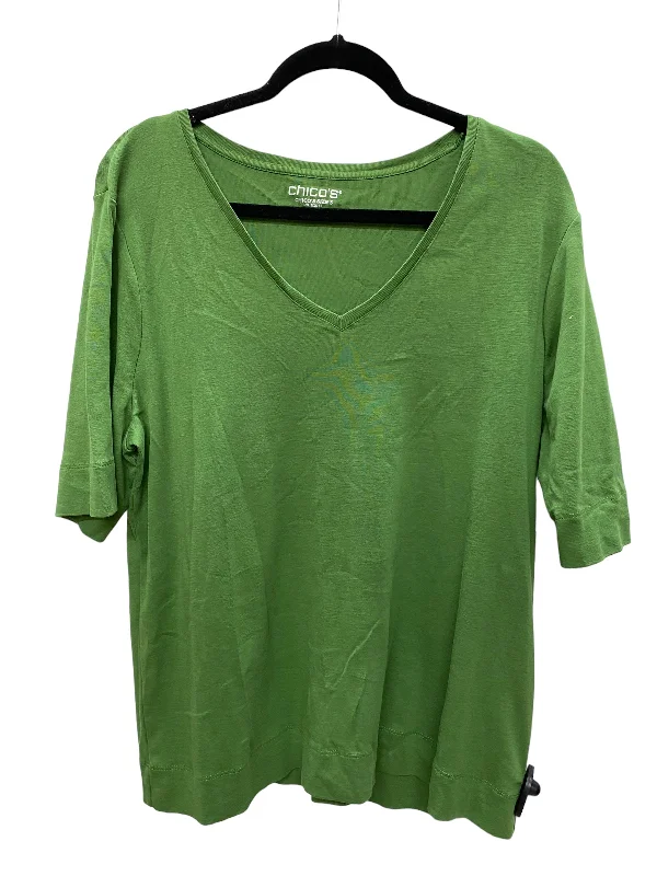 Top Short Sleeve Basic By Chicos In Green, Size: 3