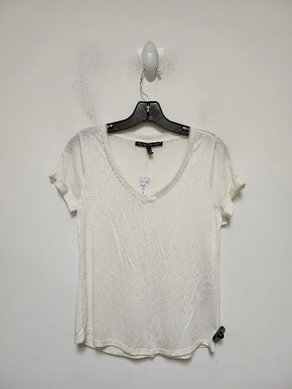 Top Short Sleeve Basic By White House Black Market In Cream, Size: Petite   Xs