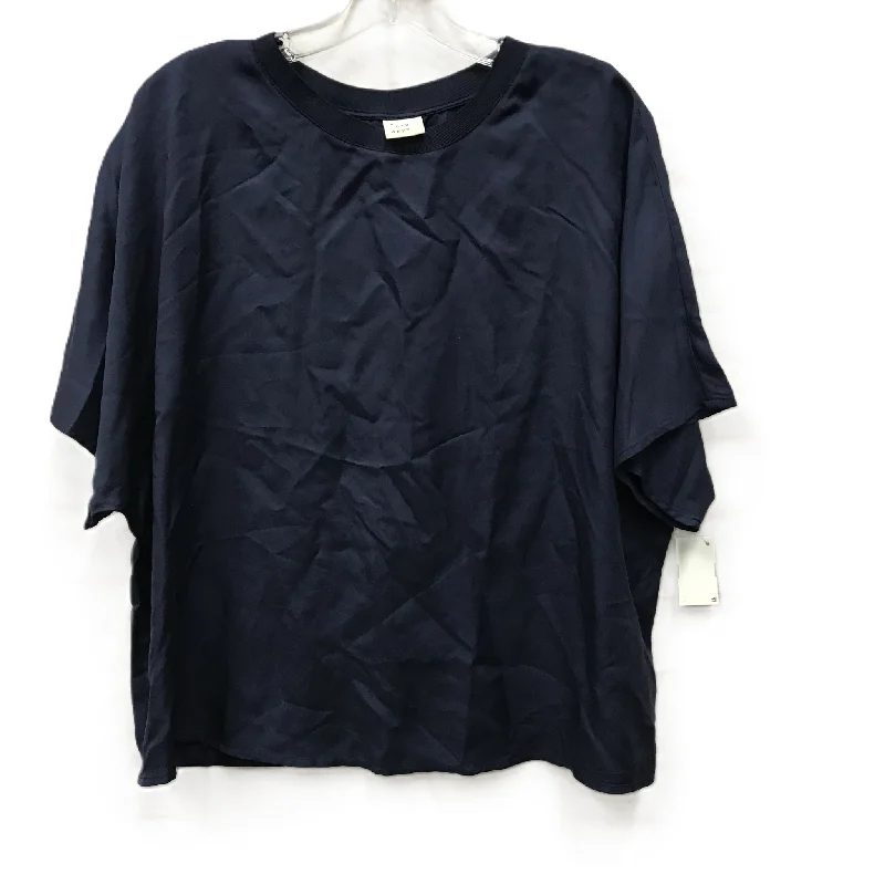 Top Short Sleeve By A New Day In Navy, Size: 1x