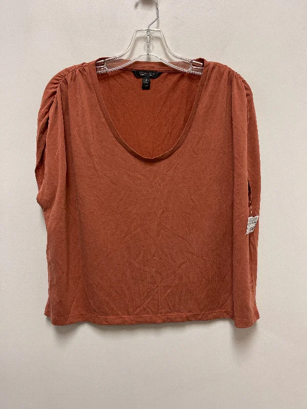 Top Short Sleeve By Banana Republic In Orange, Size: S