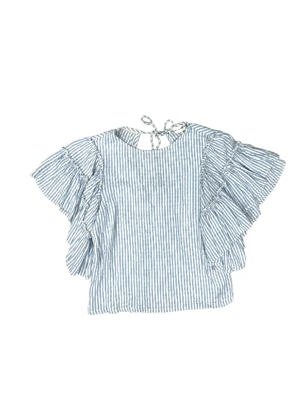 Top Short Sleeve By Chelsea And Theodore In Blue & White, Size: Xs