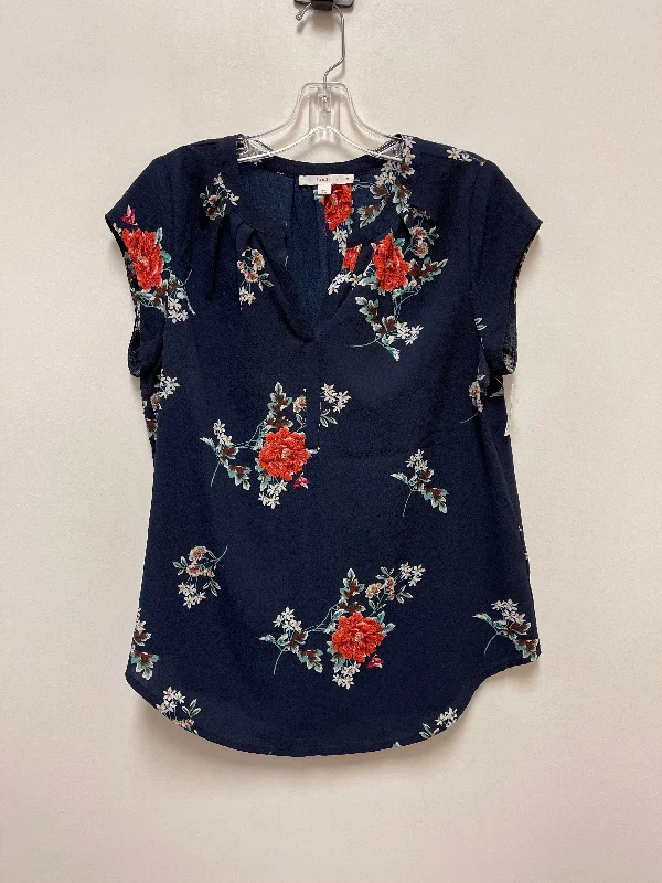 Top Short Sleeve By Fun 2 Fun In Navy, Size: M