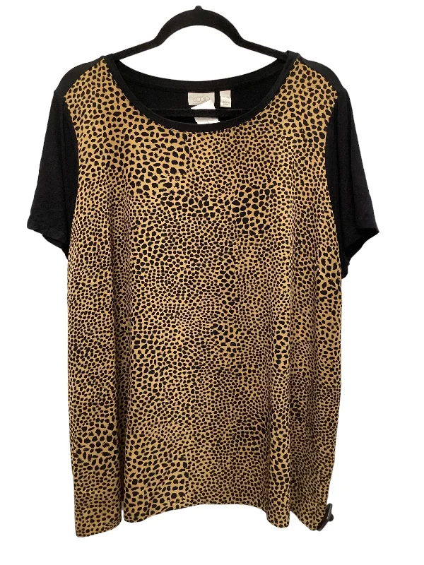 Top Short Sleeve By Logo In Animal Print, Size: Xl