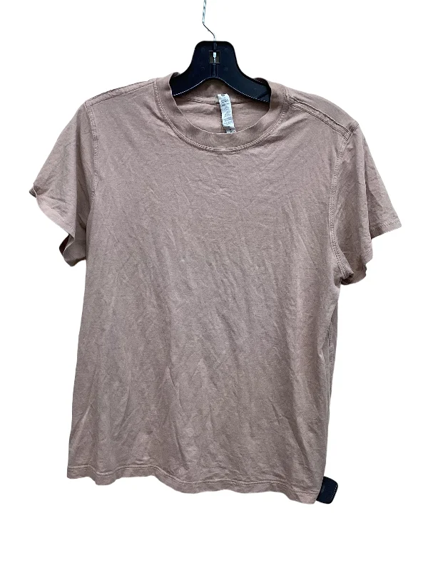 Top Short Sleeve By Lululemon In Tan, Size: 2