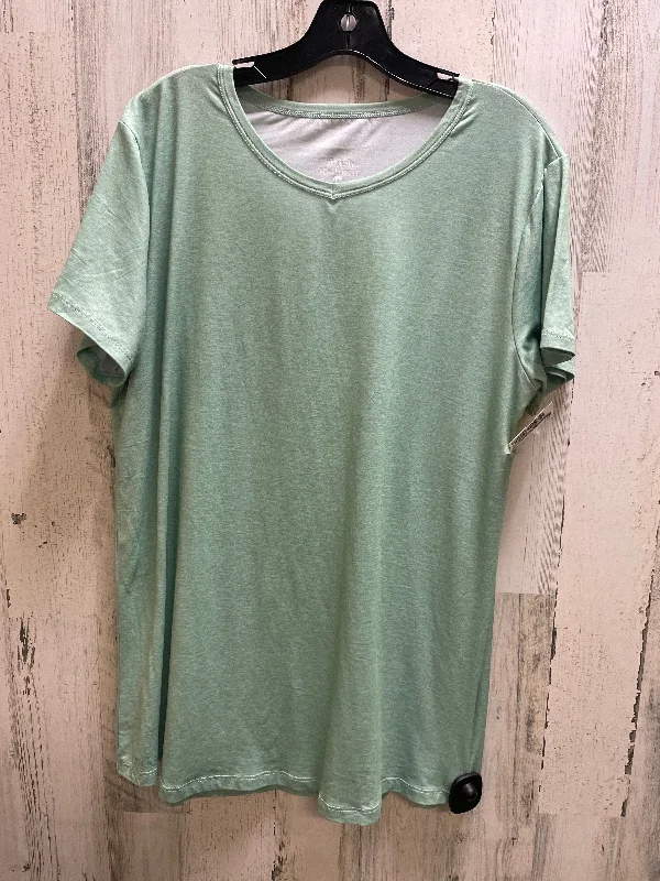 Top Short Sleeve By Simply Southern In Green, Size: 2x