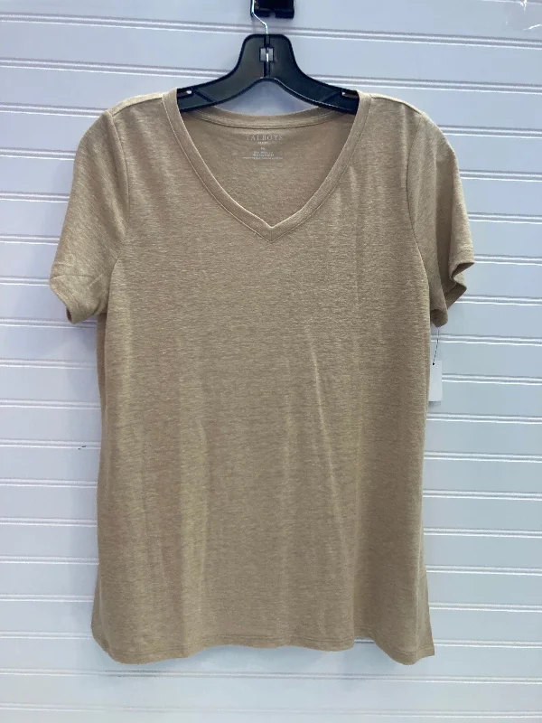 Top Short Sleeve By Talbots In Tan, Size: Petite  M