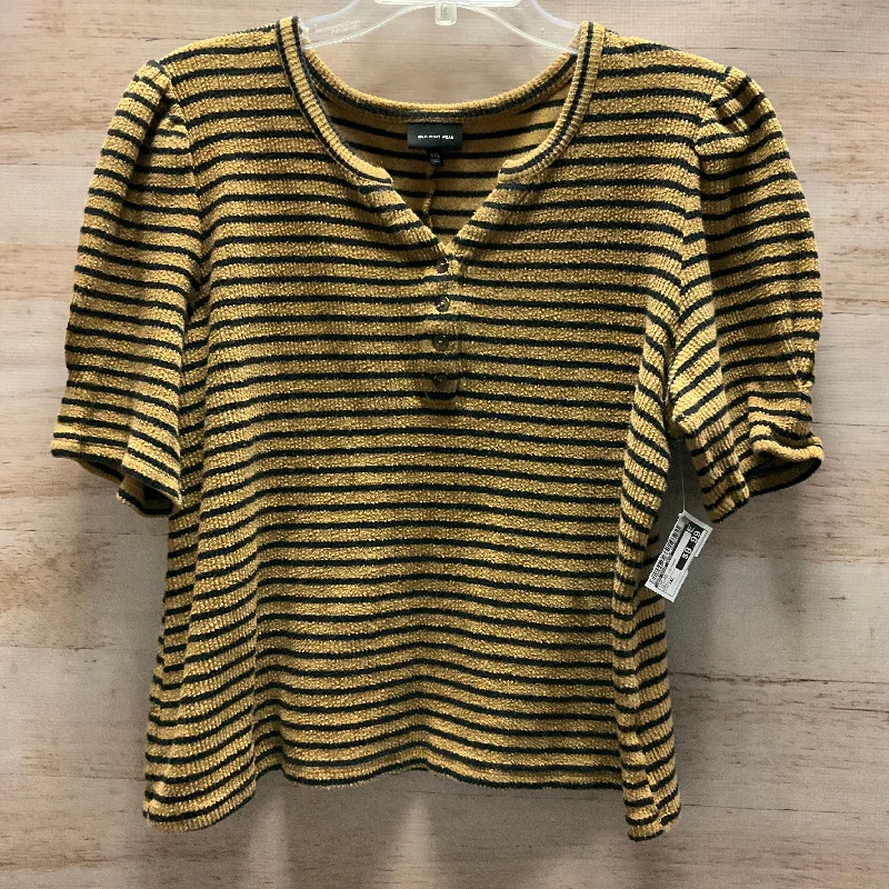 Top Short Sleeve By Who What Wear In Striped Pattern, Size: Xxl