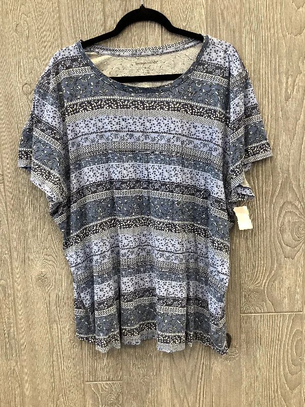 Top Short Sleeve By Woman Within In Blue, Size: 3x