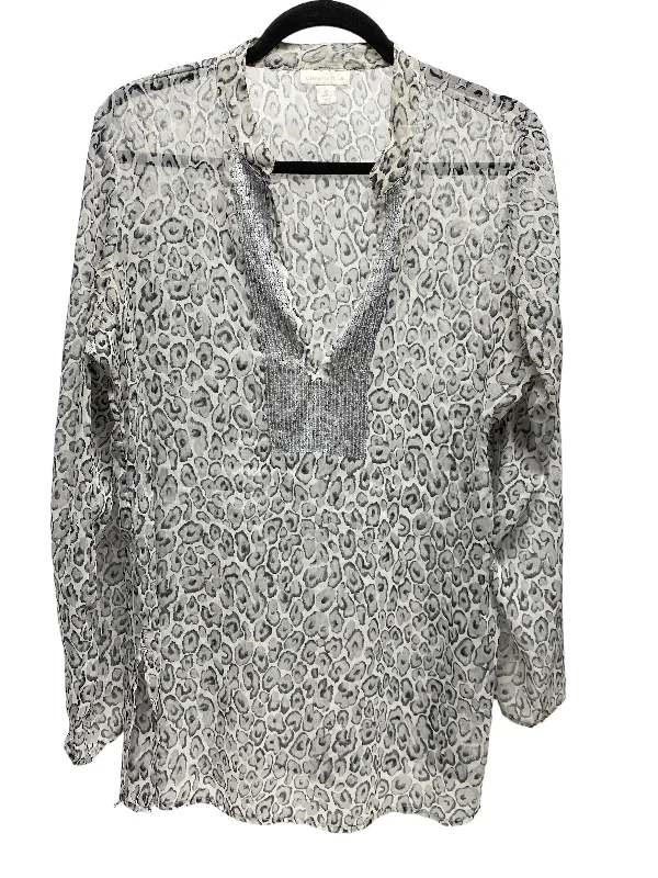 Tunic Long Sleeve By Charter Club In Snakeskin Print, Size: 12