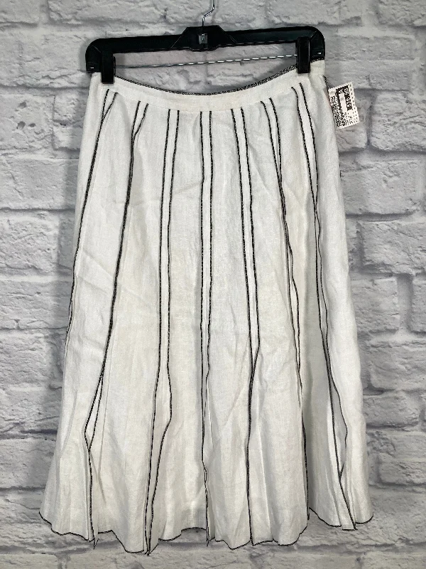 White Black Skirt Midi Carole Little, Size 12