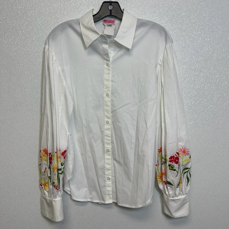 White Blouse Long Sleeve Kate Spade, Size 8