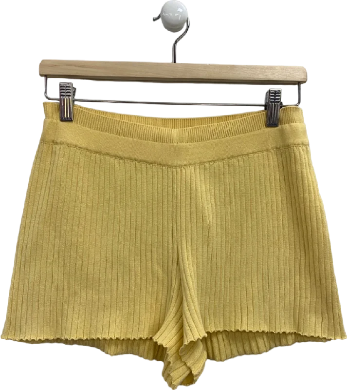 Adanola Yellow Knit Shorts UK M