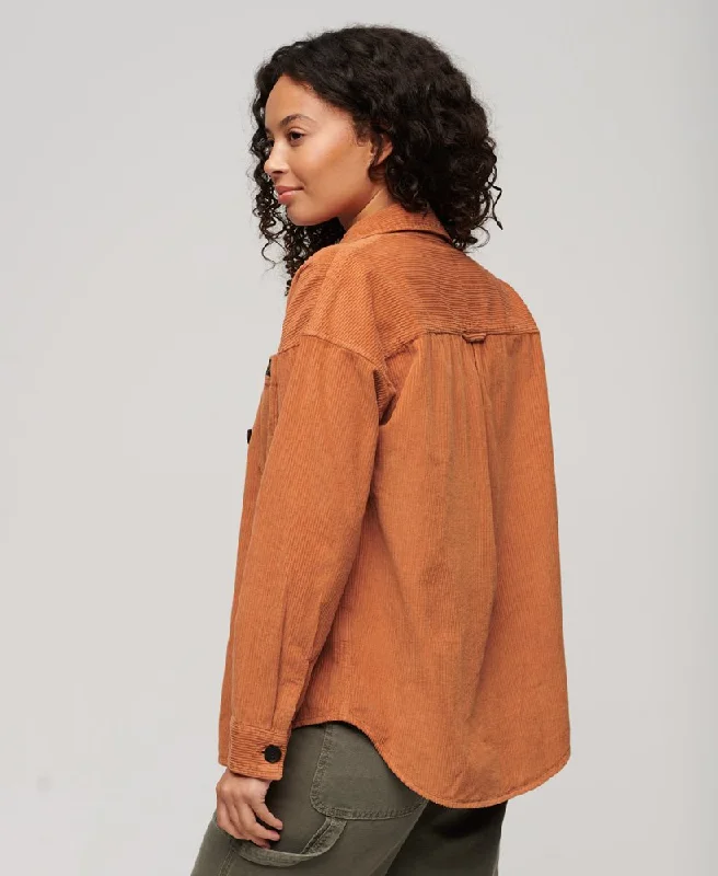 Chunky Cord Overshirt | Burnt Tan