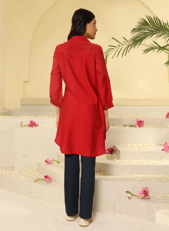 Deep Red Collared Tunic