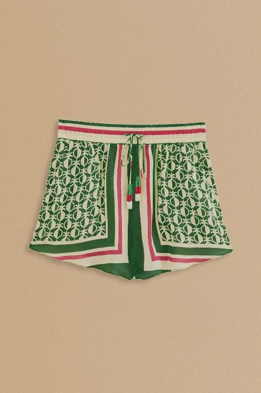 Green Pineapple Scarf Shorts