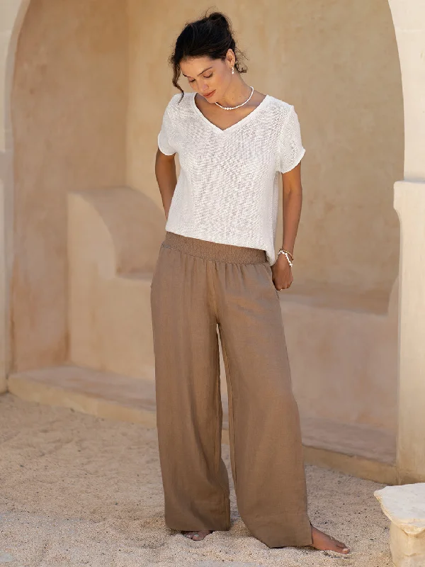 Indali French Linen Pants Cinnamon