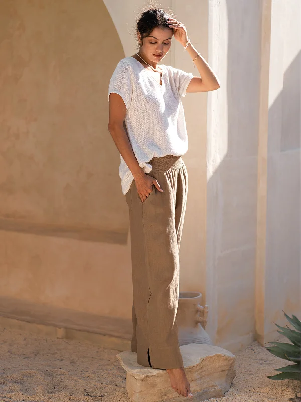 Indali French Linen Pants Cinnamon