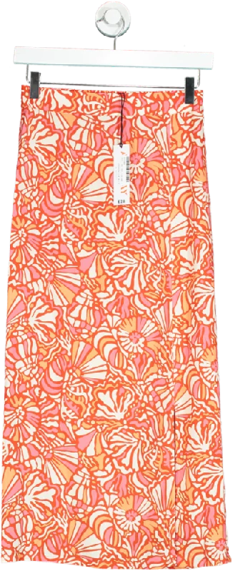 John Lewis Orange Abstract Shell Skirt UK 6