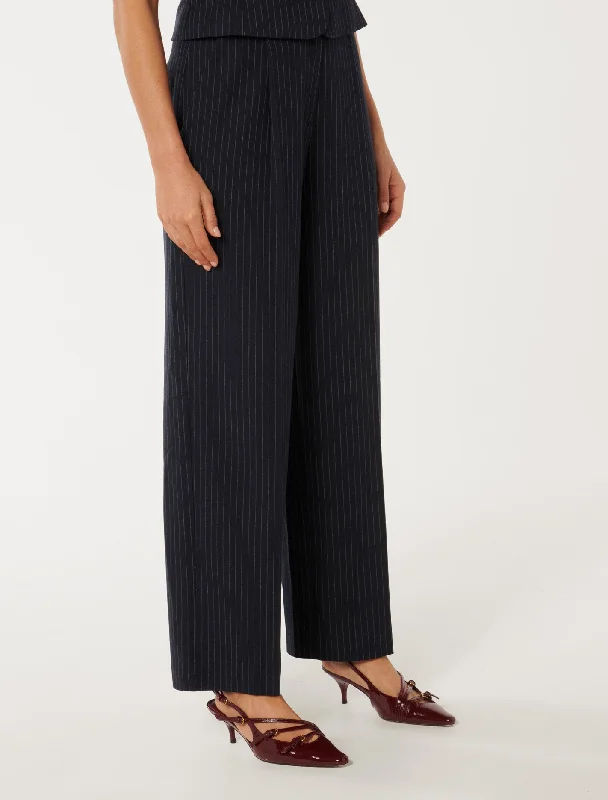 Noa Pinstripe Wide Leg Pants