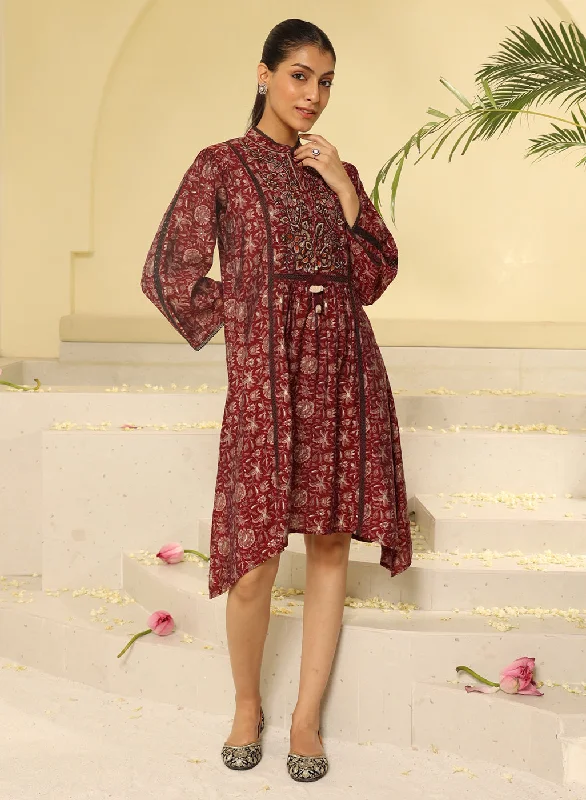 Red Printed Kurta