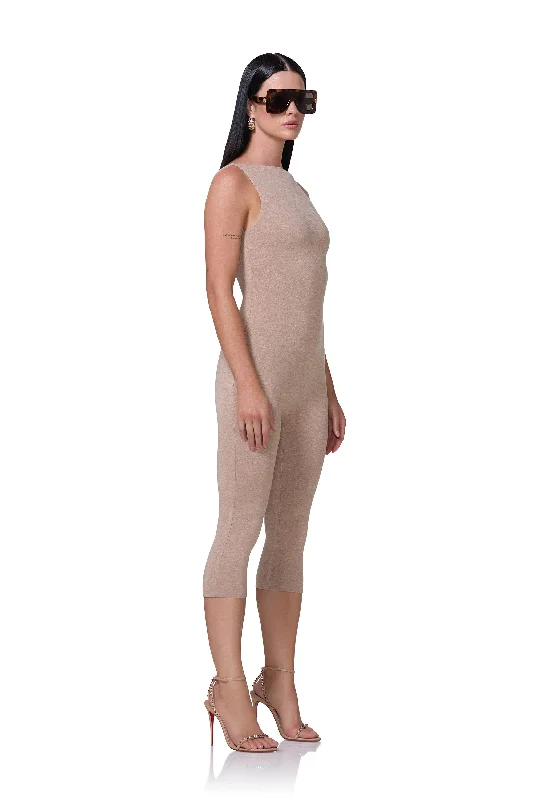 Tahlia Capri Catsuit - Heather Taupe