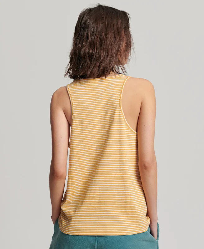 Vintage Logo Stripe Vest | Ochre Marle/Rodeo White Stripe